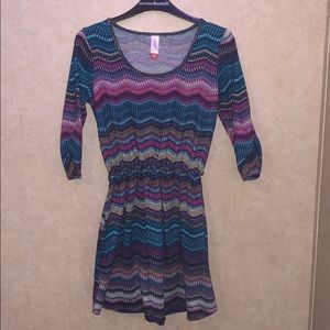 Multi colored dress mod sleeve
